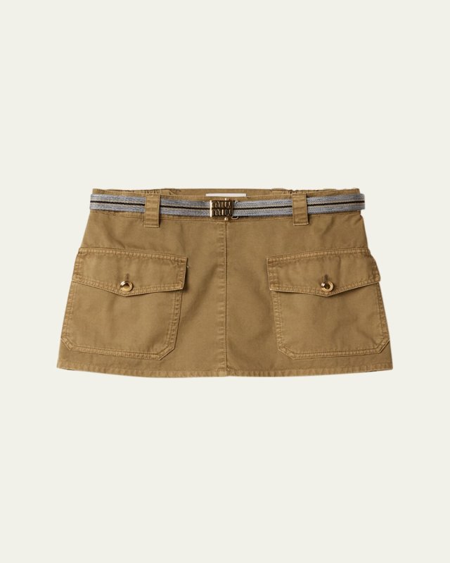 Mid-Rise Mini Skirt with Belt